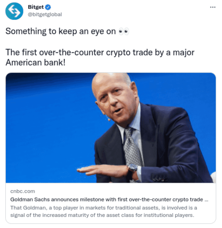 Goldman Sachs - crypto